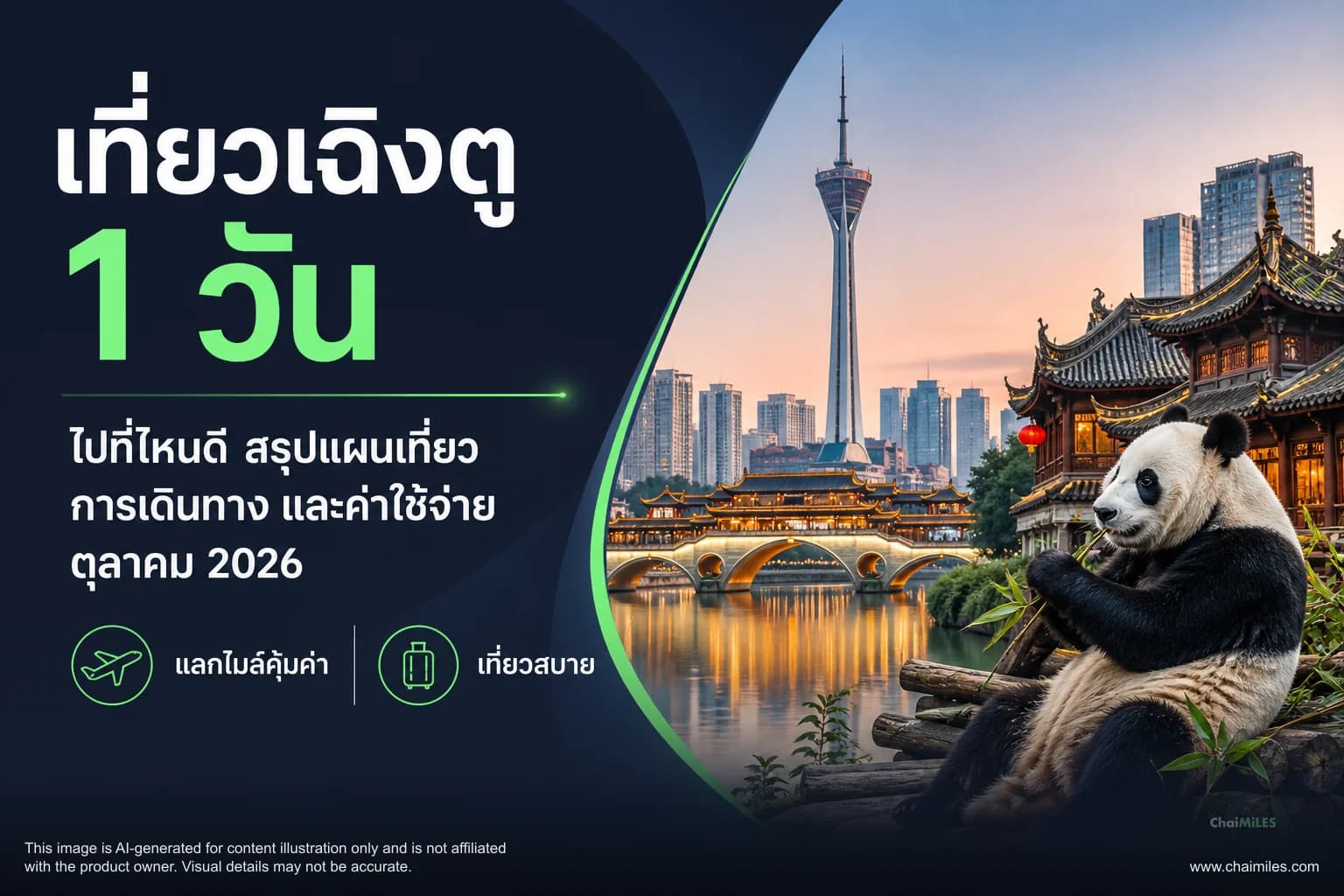 เที่ยวเฉิงตู 1 วัน ไปที่ไหนดี สรุปแผนเที่ยว การเดินทาง และค่าใช้จ่าย ตุลาคม 2026